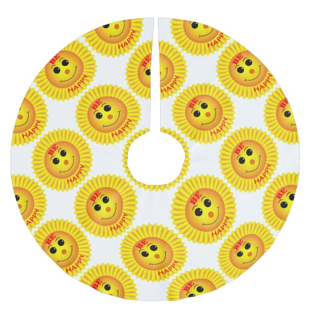 Be Happy Brushed Polyester Tree Skirt (Front)