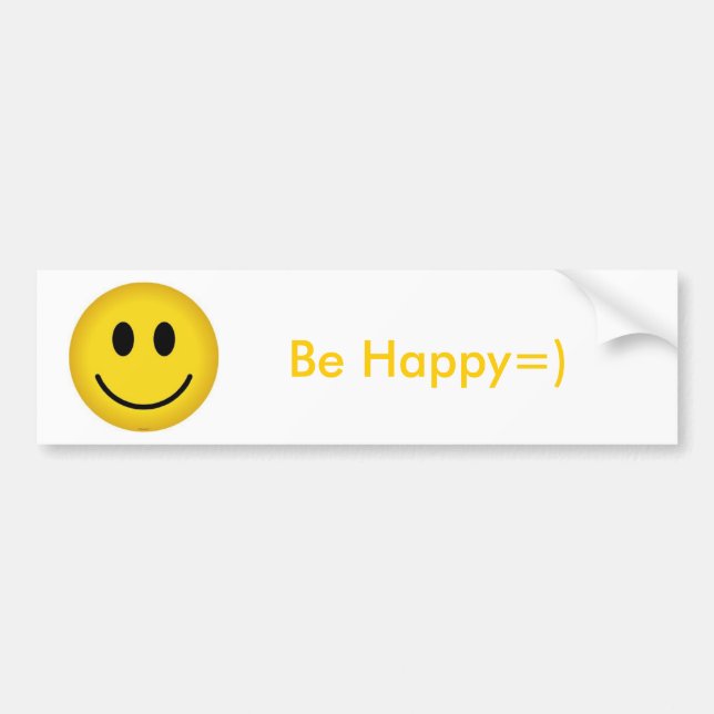 Be Happy=) Bumper Sticker (Front)