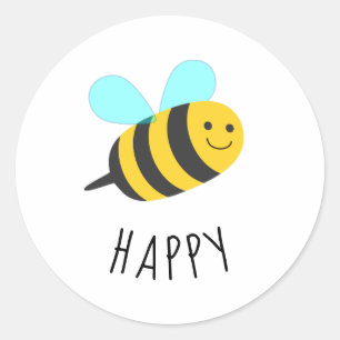 Be Happy Classic Round Sticker