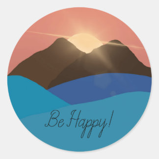 Be Happy! Classic Round Sticker
