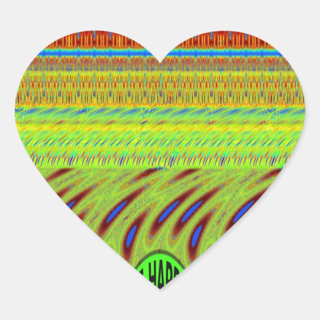 Be Happy Colourful Polka Dot Motif Gift Heart Sticker (Front)