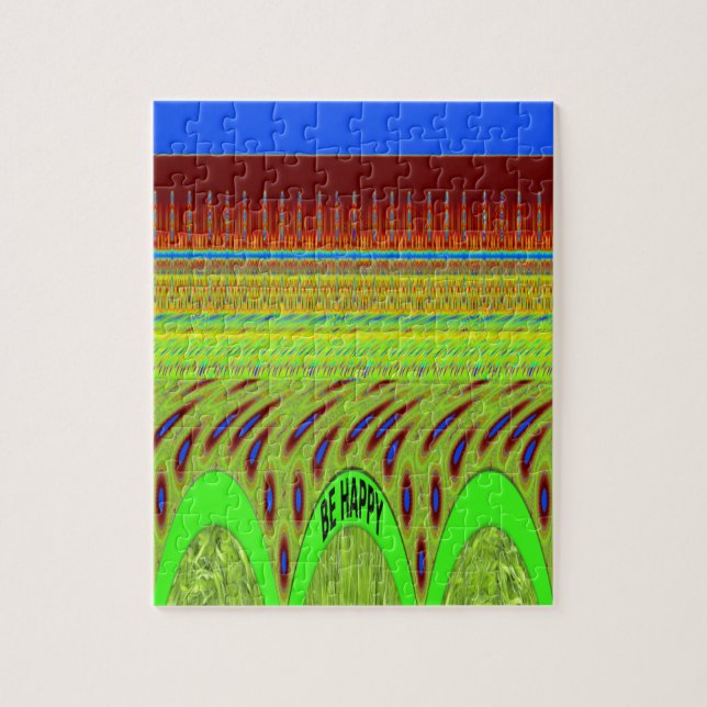 Be Happy Colourful Polka Dot Motif Gift Jigsaw Puzzle (Vertical)