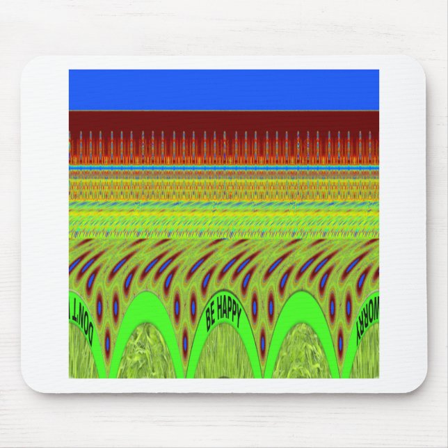 Be Happy Colourful Polka Dot Motif Gift Mouse Mat (Front)