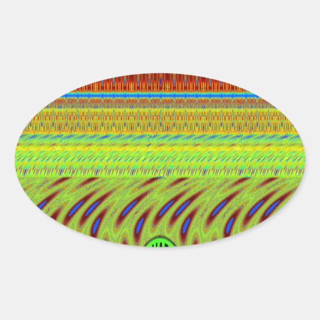 Be Happy Colourful Polka Dot Motif Gift Oval Sticker (Front)