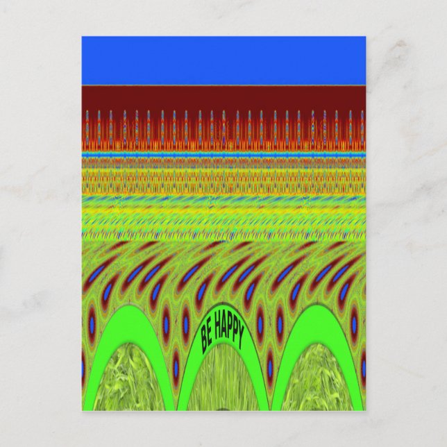 Be Happy Colourful Polka Dot Motif Gift Postcard (Front)