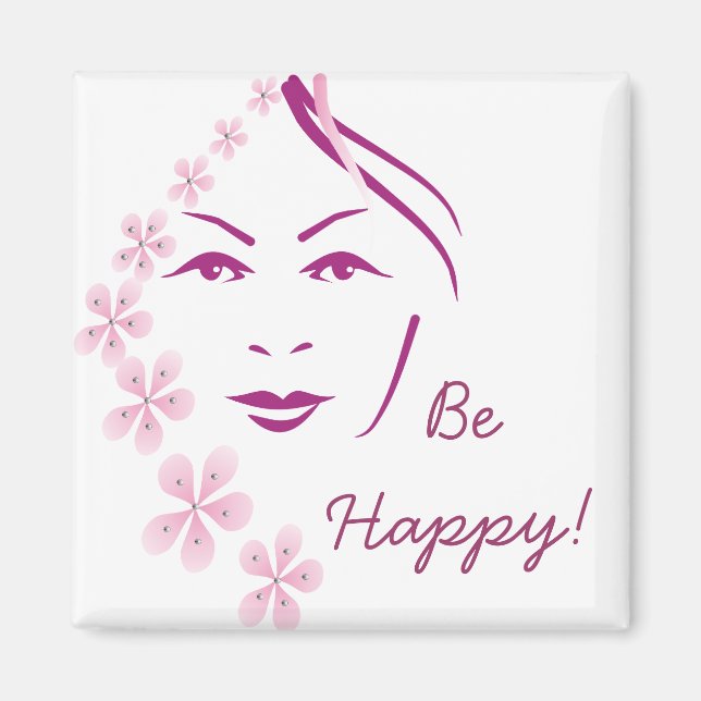 Be Happy Customised Magnet (Front)