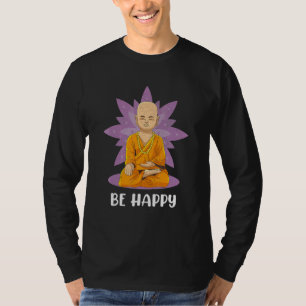 Be Happy Cute Baby Buddha Lotus Flower Mandala Zen T-Shirt