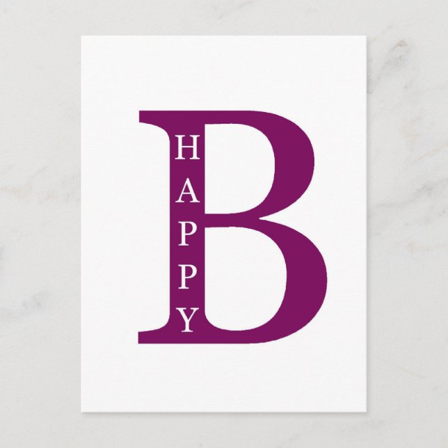 Be Happy (deep purple) Postcard (Front)