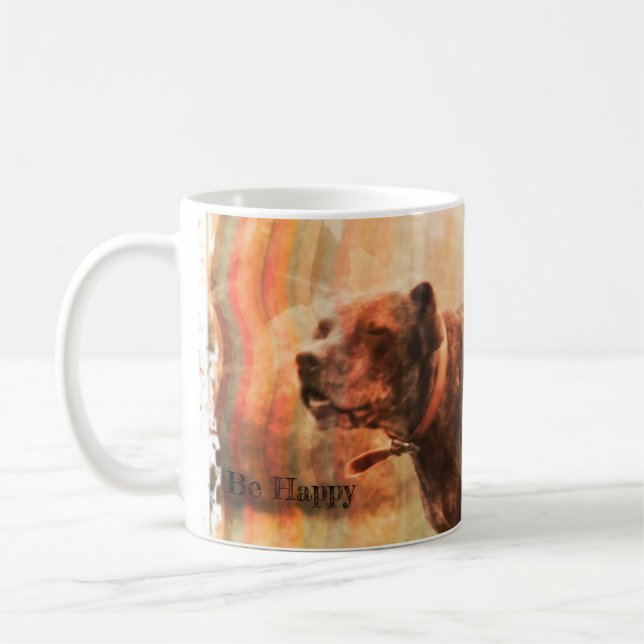 Be Happy Dog Coffee Mug (Left)