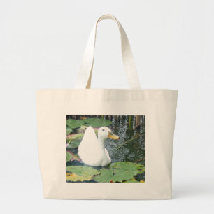 Be Happy Duck Large Tote Bag