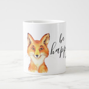 Be Happy Fox Large Coffee Mug