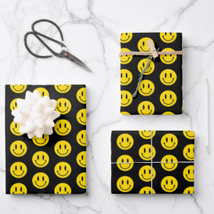Be Happy Grinning Face Funny Any background colour Wrapping Paper Sheet