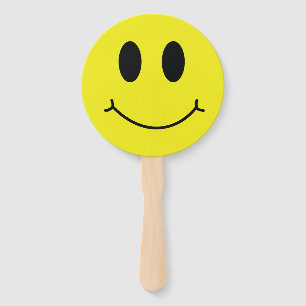 Be Happy Grinning Face Funny Hand Fan