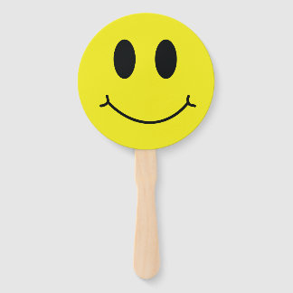 Be Happy Grinning Face Funny Hand Fan