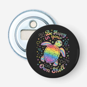Be Happy In Your Own Shell Rainbow Turtle Autism Bottle Opener