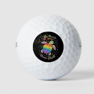 Be Happy In Your Own Shell Rainbow Turtle Autism Golf Balls