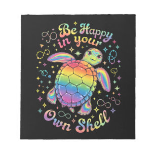 Be Happy In Your Own Shell Rainbow Turtle Autism Notepad