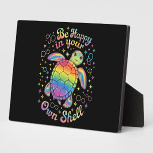 Be Happy In Your Own Shell Rainbow Turtle Autism Plaque