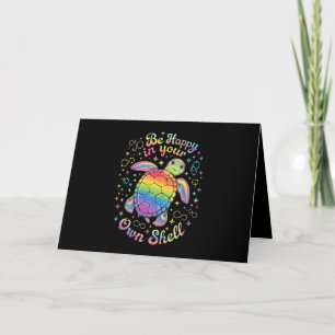 Be Happy In Your Own Shell Rainbow Turtle Autism Thank You Card