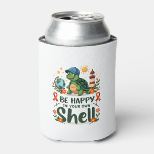 Be Happy In Your Own Shell Turtle Autism Awareness Can Cooler