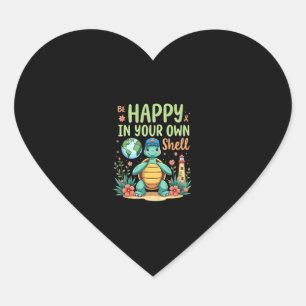 Be Happy In Your Own Shell Turtle Autism Awareness Heart Sticker