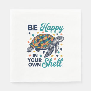 Be Happy In Your Own Shell Turtle Shirt Design_1 Napkin
