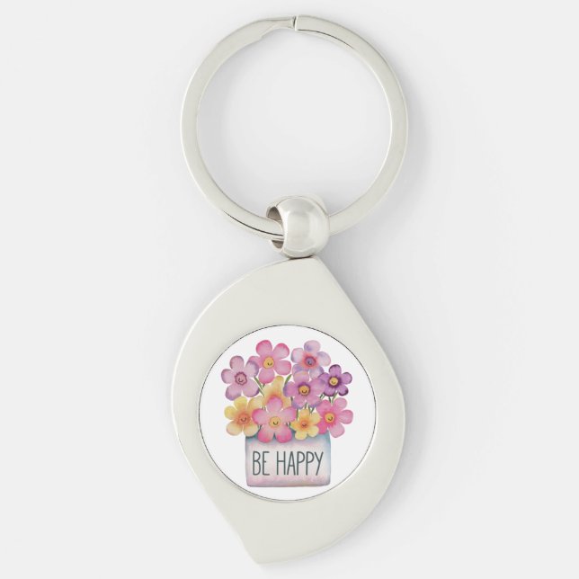Be Happy Key Ring (Front)