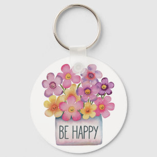 Be Happy Key Ring