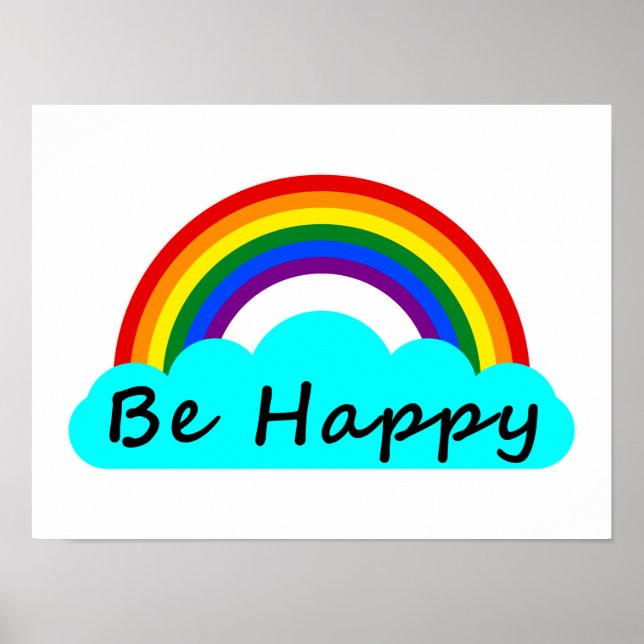 Be Happy - LGBT Rainbow Poster (Front)