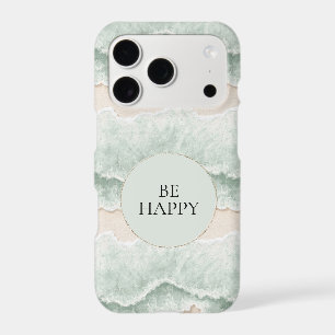 Be Happy Mint Circle Beach Aqua Waves