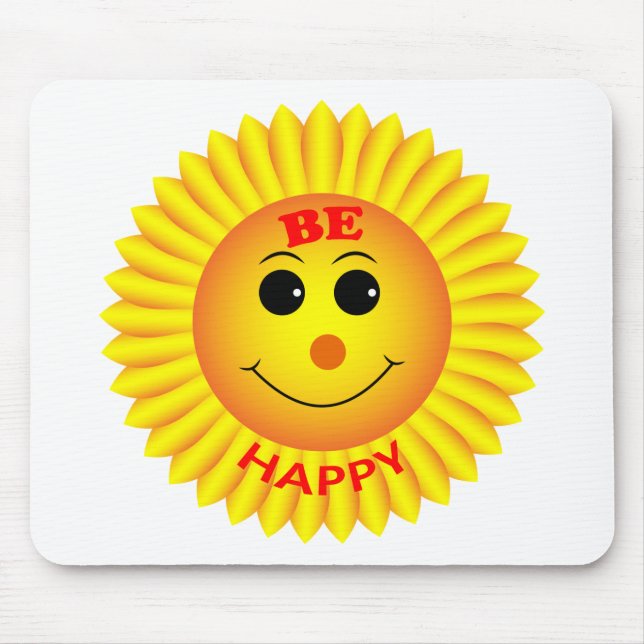 Be Happy Mouse Mat (Front)