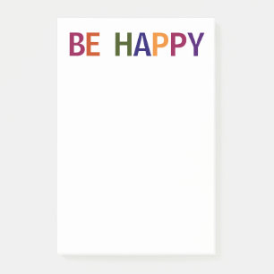 Be Happy Multicolored 4 x 6 Post-it Notes