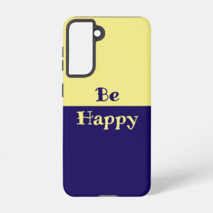 Be Happy Phone Case (Butter Yellow & Navy Blue)