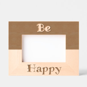 Be Happy Picture Frame (Butter Yellow & Navy Blue)