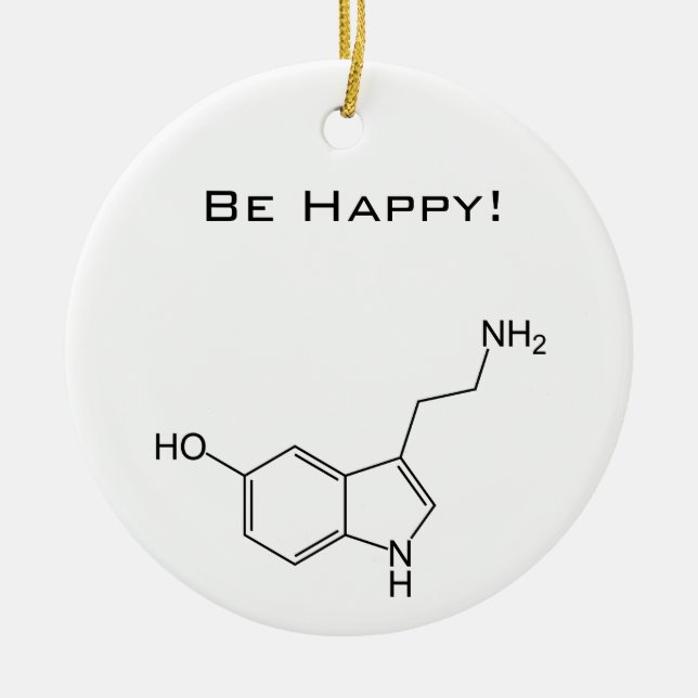 Be Happy! Serotonin Ceramic Tree Decoration (Front)