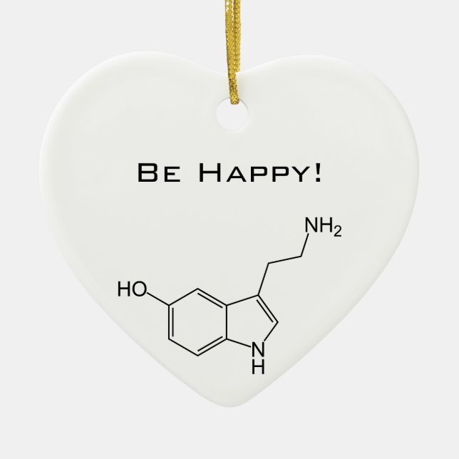 Be Happy! Serotonin Ceramic Tree Decoration (Front)