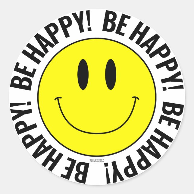 Be Happy! Smilie Sticker (Front)