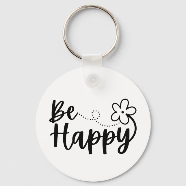  Be Happy Spring Summer  Key Ring (Front)