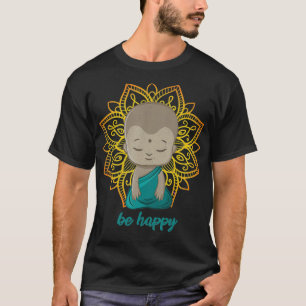Be Happy Tee Buddha Mandala Tee Pilates Yoga Lover