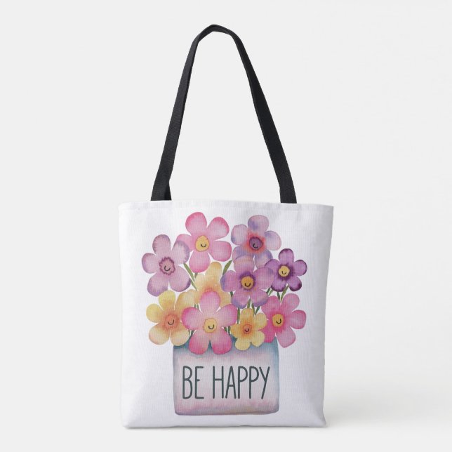 Be Happy Tote Bag (Back)