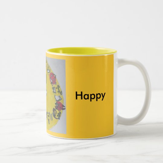 Be Happy Two-Tone Coffee Mug