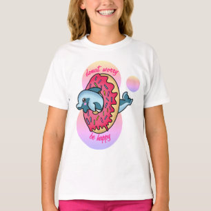 Be Happy with Cute Dolphin and Sprinkle Pink Dough T-Shirt