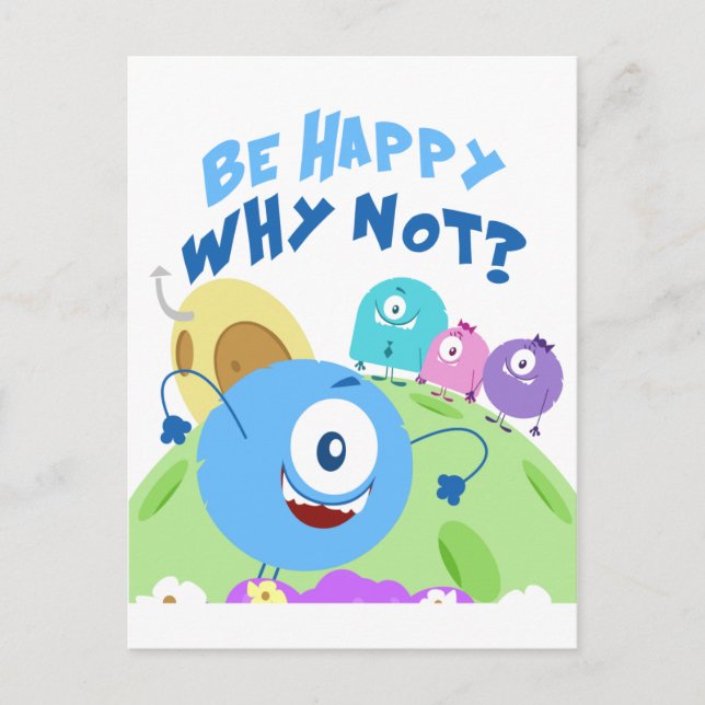 Be Happy Yum Yum Postcard (Front)
