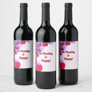 Be Healthy and Happy I Food and Beverage Label Set