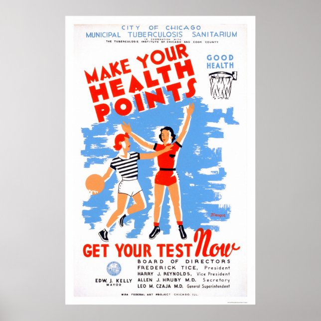 Be Healthy Tuberculosis 1939 WPA Poster (Front)