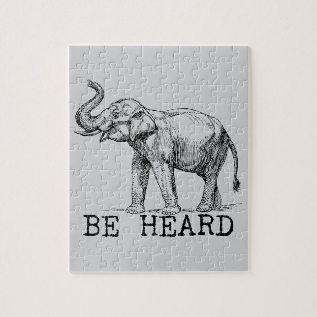 Be Heard Cute Elephant Jigsaw Puzzle (Vertical)