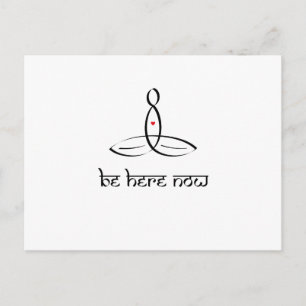 Be Here Now - Black Design with Sanskrit style txt Postcard