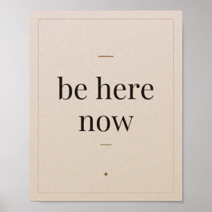 Be Here Now Boho Terracotta Sun Art Print