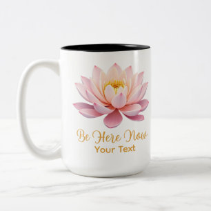 Be Here Now Pastel Lotus Mindful Two-Tone Coffee Mug