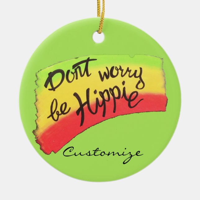 Be Hippie Thunder_Cove Ceramic Tree Decoration (Front)